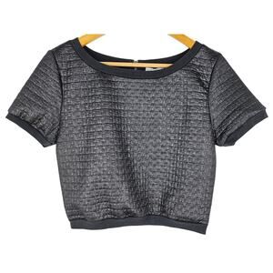 LEITH Women's Black Woven Top Blouse With Full Zip Back- Size XS